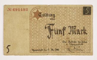 Ghetto Currency - Five Mark (Funf Mark) No. 691493