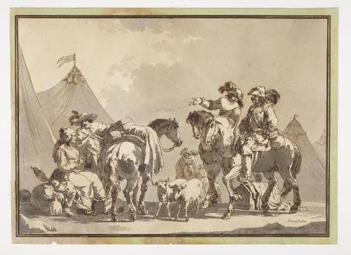 Soldiers and a Gypsy in an Encampment