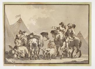 Soldiers and a Gypsy in an Encampment