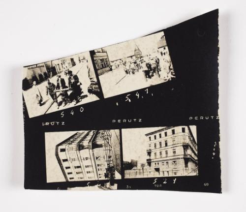 Lodz Ghetto Folio: contact print with 4 frames -  negative Nos. 540, 541, 528, 529