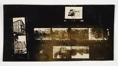 Lodz Ghetto Folio: contact print with 10 frames -  negative Nos.501, 559, 560, 561, 562, 528, 529, 545, 546, 547