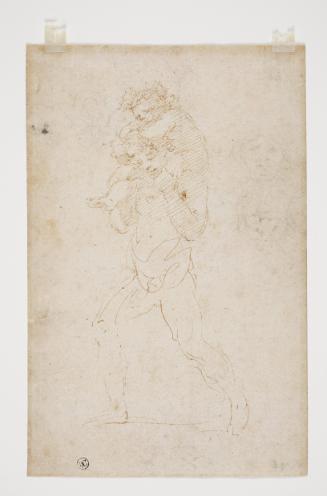 Recto: The Child Baccus carried by a Young Man; Verso: Studies of Four Heads in a Roundel, and three separate studies
