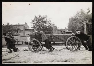 Boys pushing cart, Lodz Ghetto