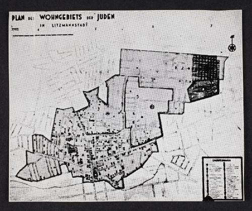 Map of the plan of the residential area of Jewish Lodz