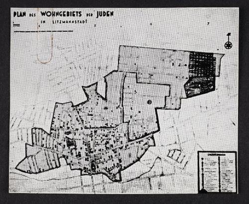 Map of the plan of the residential area of Jewish Lodz