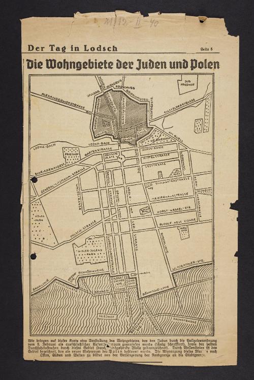 Border map of Jewish and Polish areas