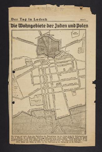 Border map of Jewish and Polish areas