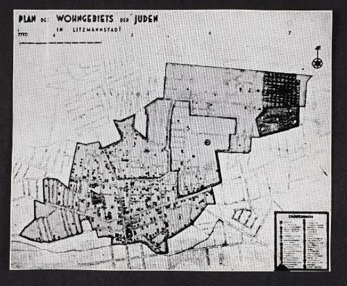 Map of the plan of the residential area of Jewish Lodz