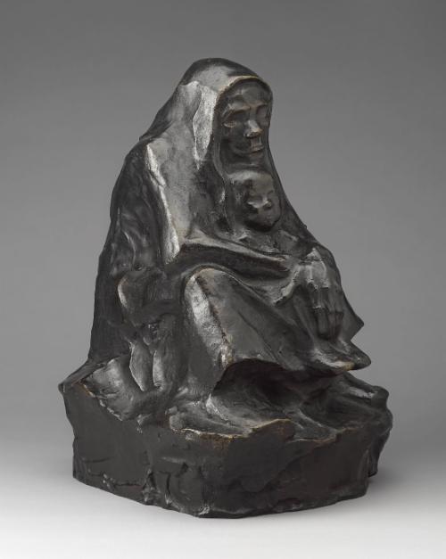 Frau mit Kind im Schoss