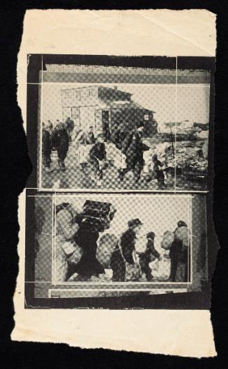 Double image with "Boy walking to deportation" and "Girl in shawl"