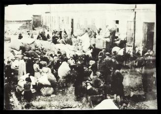 Residents sorting sacks