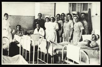 Group portrait with hospital staff and Dr. Dribin
