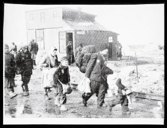 Deportation, Boy in cap, girl in shawl