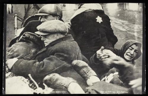 "Evacuation of the sick (and aged, by horse-drawn cart)"