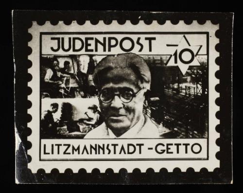 Judenpost Litzmannstadt Ghetto stamp 10pf (of Chaim Rumkowski)