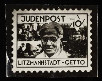 Judenpost Litzmannstadt Ghetto stamp 10pf (of Chaim Rumkowski)