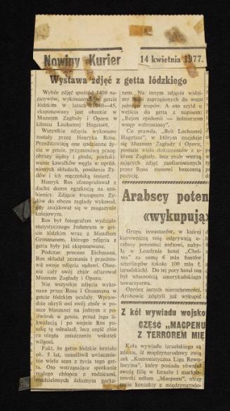 Newspaper cutout in Polish from 1977