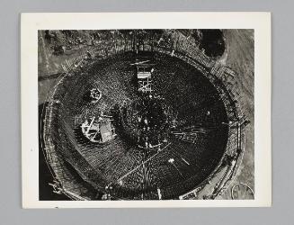 Building a nuclear reactor structure at Rowe, Massachusetts with reinforced steel rods and concrete