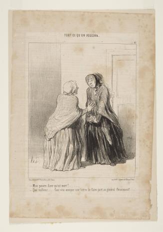 -Mon pauvre Azor qu’est mort! –Qué malheur... faut vite envoyer une lettre de faire part au général Grammont! from Tout ce qu’on voudra