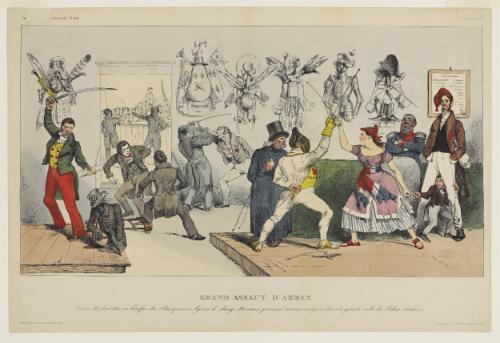 Grand Assaut D'armes, Plate 246-247 from La Caricature, No. 119, Feb. 14, 1833