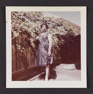 [Standing by the ivy fence (Darrell Raynor), location unknown]
