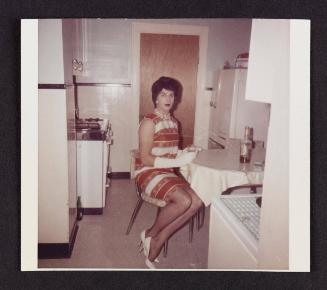 [Sally in a striped dress, location unknown]
