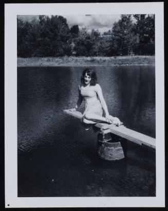 [Susanna on the diving board, Casa Susanna, Hunter, NY]
