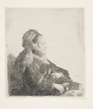 The Artist's Mother Seated in an Oriental Headdress: Half Length
