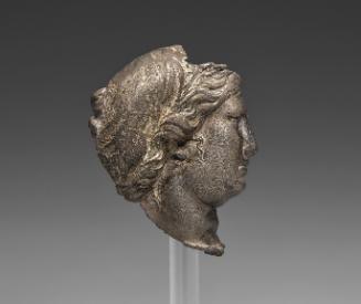Hellenistic Silver Head of a Young Woman