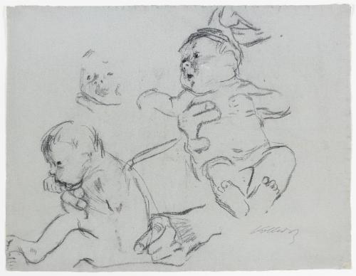 Drei Sauglingsskizzen (recto)