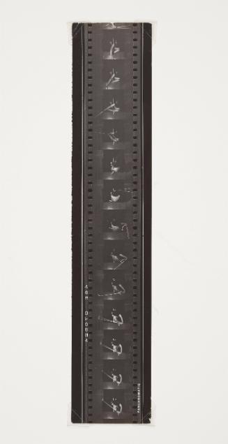 female golfer, view from above, film strip contact print