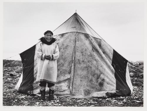 Gemma Unalerk and mailbag tent, Netsilik River