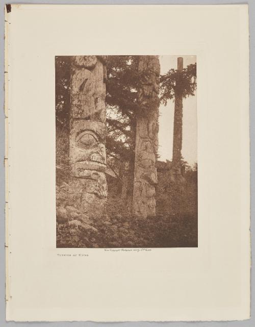 Totems at Kung from the volume The North American Indian