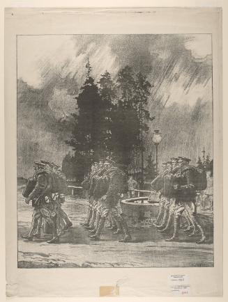 Canadian Soldiers Leaving Camp in Full Kit