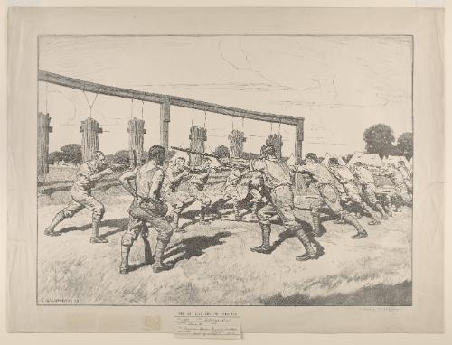 Canadian Soldiers at Bayonet Practice